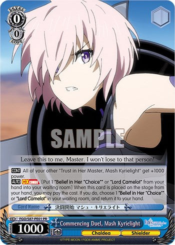 Commencing Duel, Mash Kyrielight (FGO/S87-PE01) [Fate/Grand Order THE MOVIE Divine Realm of the Round Table: Camelot] | Cracking-Singles