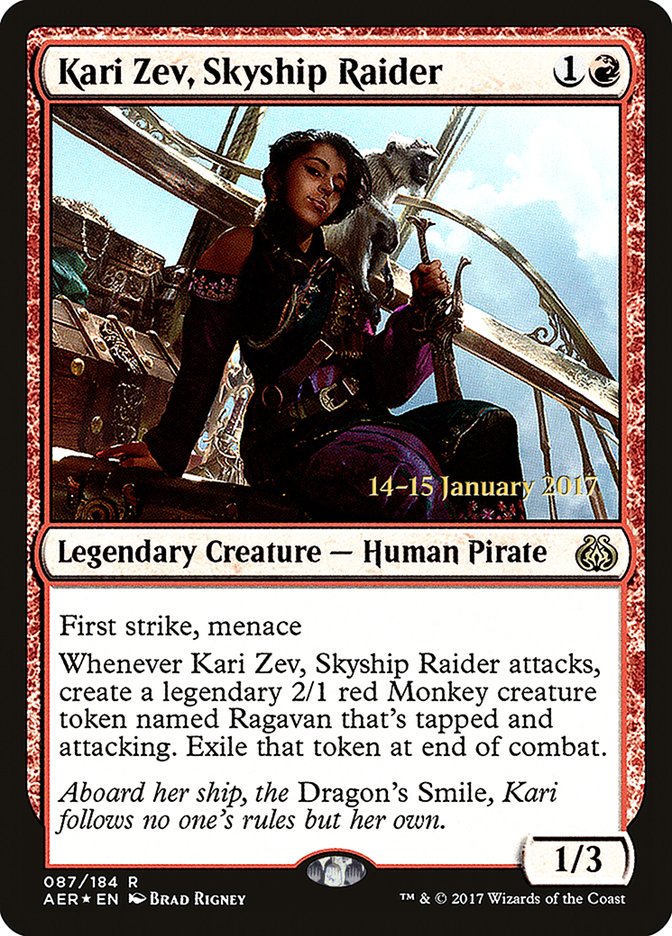 Kari Zev, Skyship Raider [Aether Revolt Prerelease Promos] | Cracking-Singles