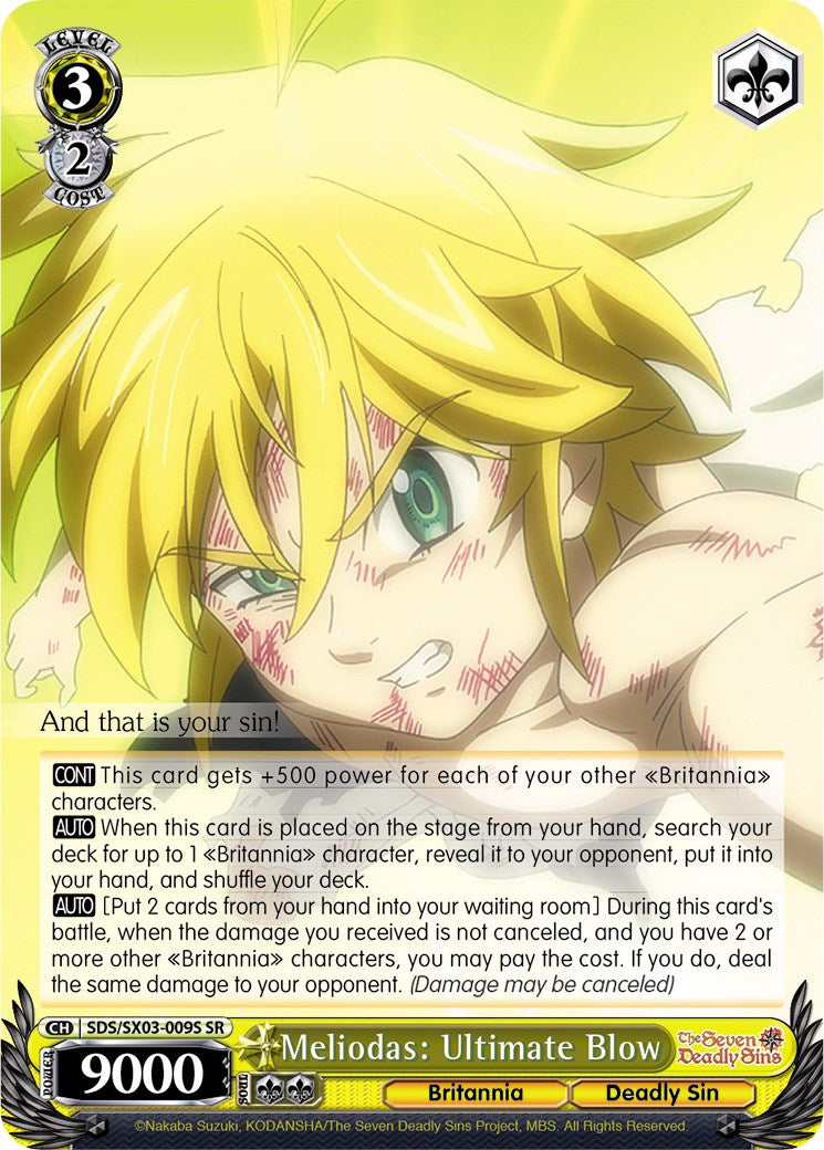 Meliodas: Ultimate Blow (SDS/SX03-009S SR) [The Seven Deadly Sins] | Cracking-Singles