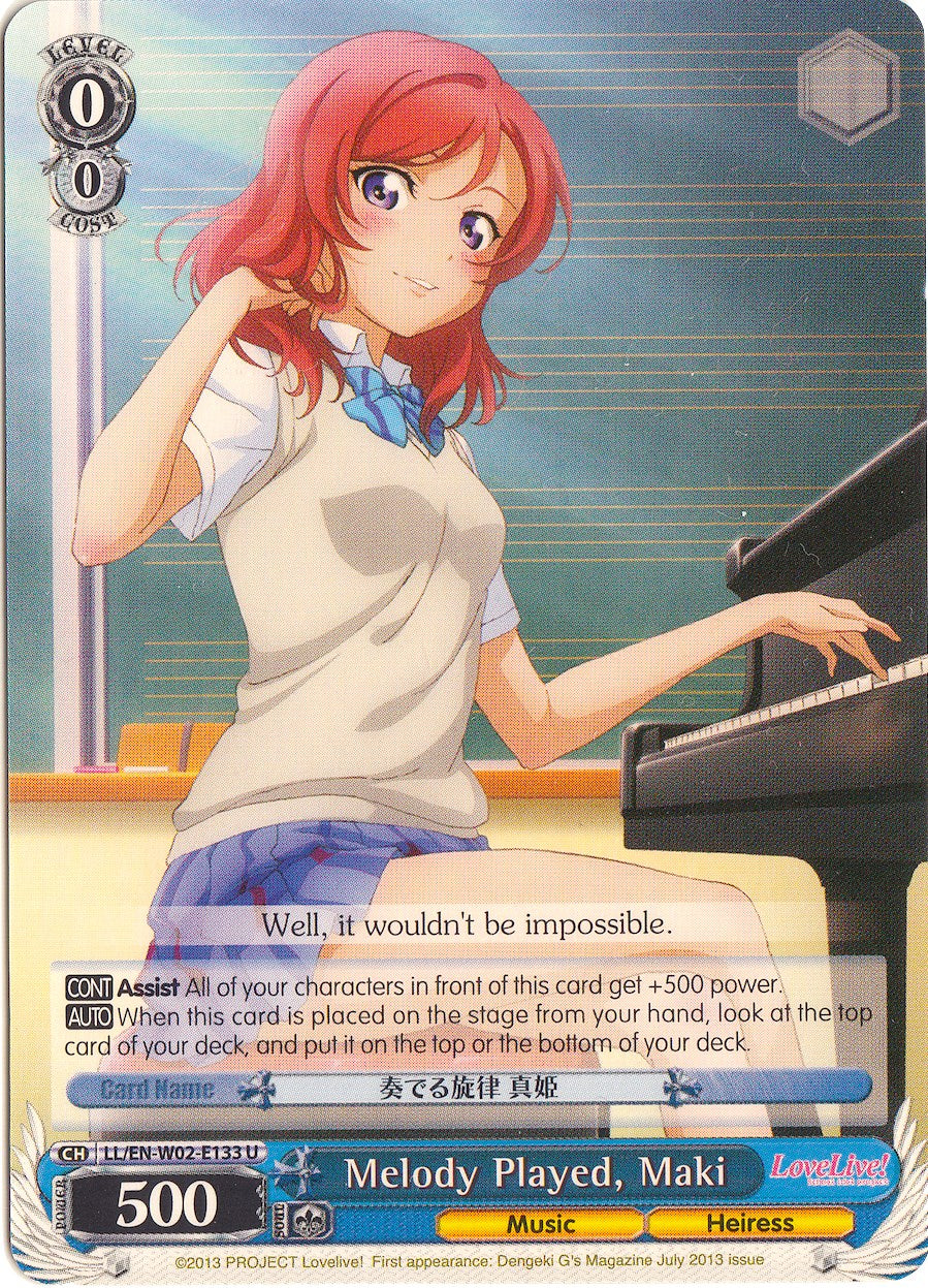 Melody Played, Maki (LL/EN-W02-E133 U) [Love Live! DX Vol.2] | Cracking-Singles
