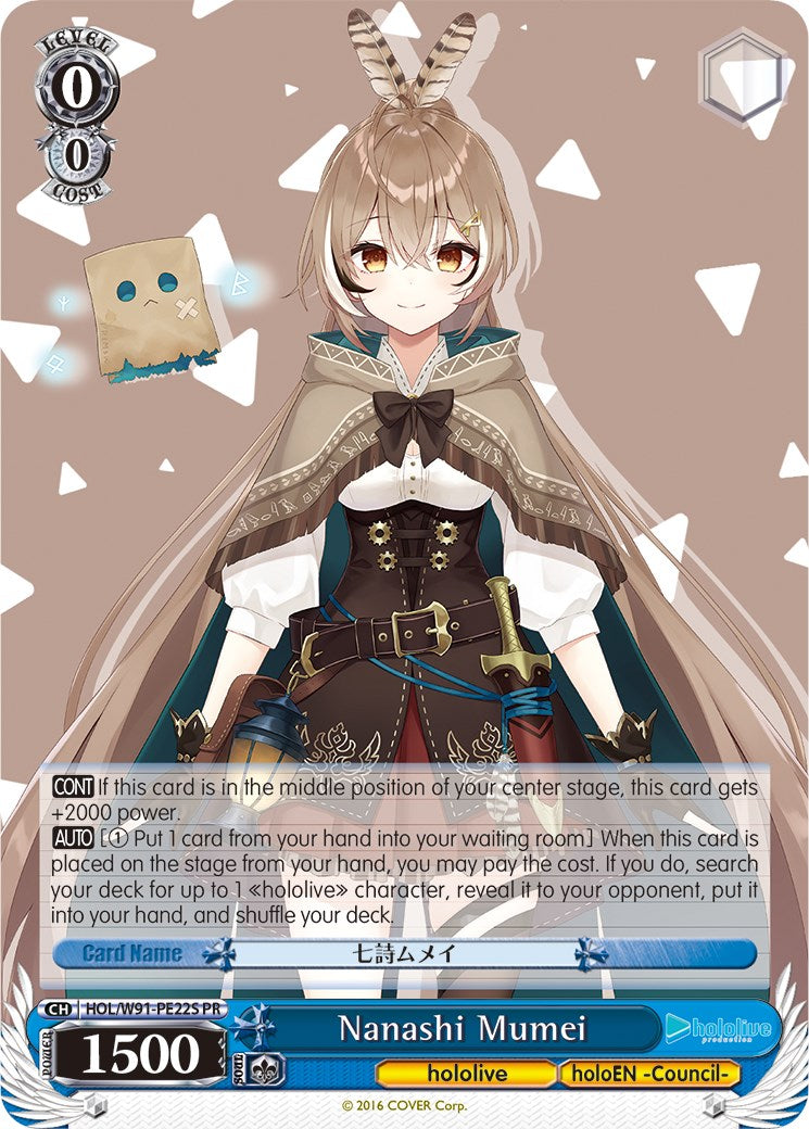 Nanashi Mumei (HOL/W91-PE22S PR) (Promo) [hololive production] | Cracking-Singles