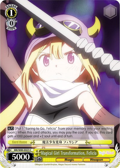 Magical Girl Transformation, Felicia (MR/W80-E023 C) [Magia Record: Puella Magi Madoka Magica [Side Story] (Anime)] | Cracking-Singles