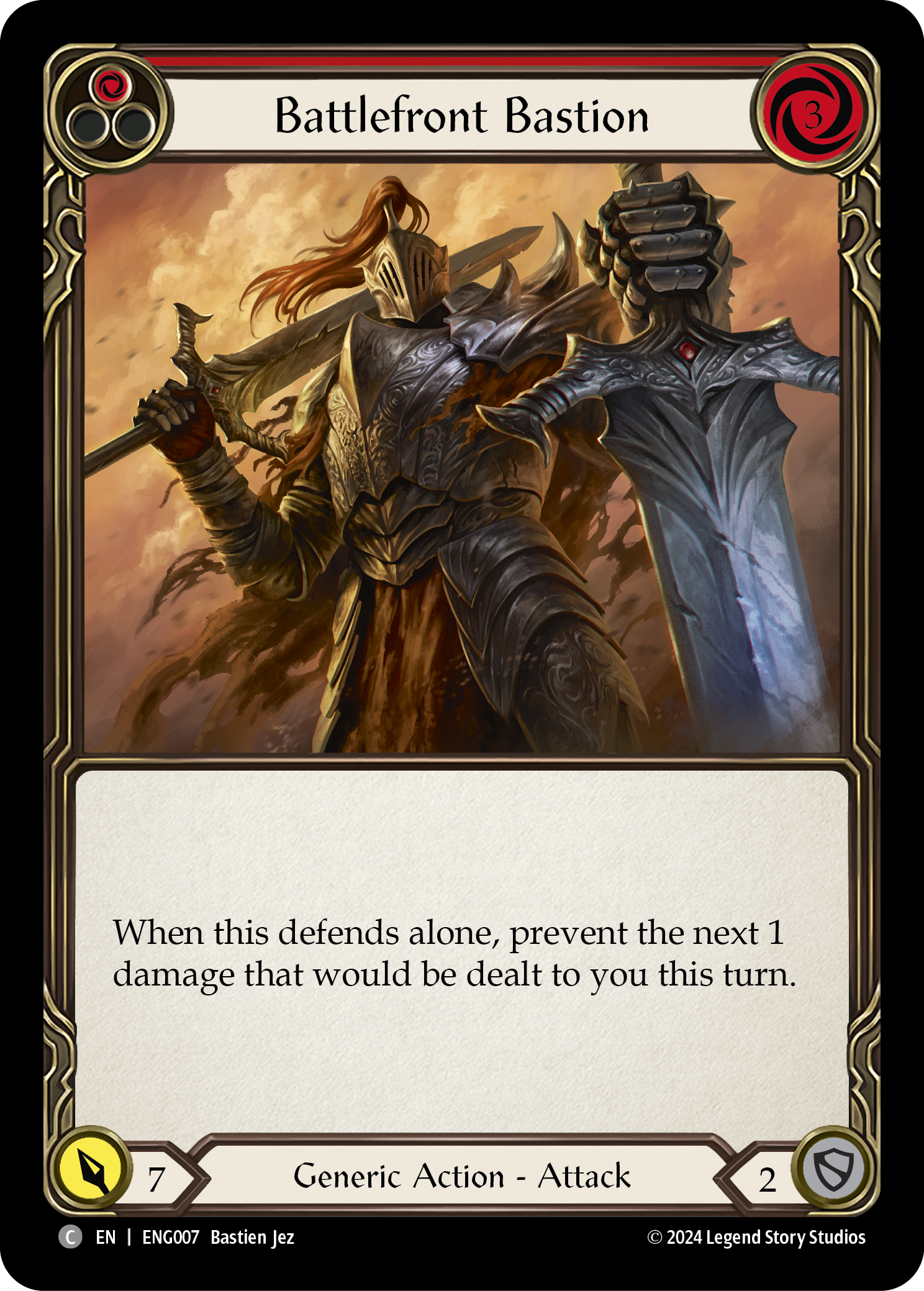 Battlefront Bastion (Red) [ENG007] (Part the Mistveil Enigma Blitz Deck) | Cracking-Singles