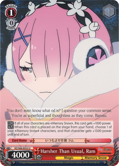 Harsher Than Usual, Ram (RZ/S68-E033 U) [Re:ZERO Memory Snow] | Cracking-Singles