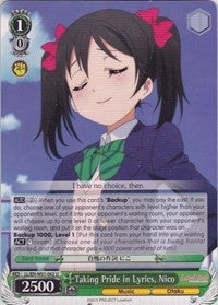 Taking Pride in Lyrics, Nico (LL/EN-W01-062 U) [Love Live! DX] | Cracking-Singles