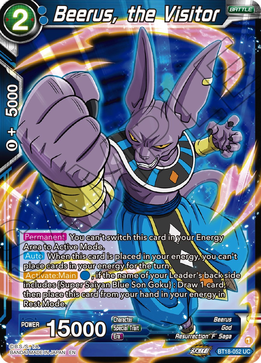 Beerus, the Visitor (BT18-052) [Dawn of the Z-Legends] | Cracking-Singles