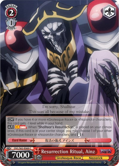 Resurrection Ritual, Ainz (OVL/S62-E069 C) [Nazarick: Tomb of the Undead] | Cracking-Singles