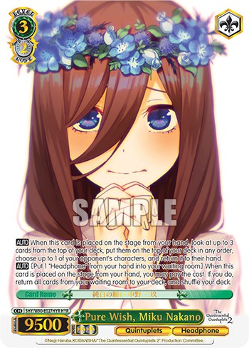 Pure Wish, Miku Nakano (5HY/W90-E027HYR HYR) [The Quintessential Quintuplets 2] | Cracking-Singles