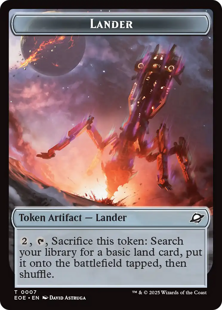 Human Soldier // Lander (0007) Doubled-Sided Token [Edge of Eternities Tokens] | Cracking-Singles