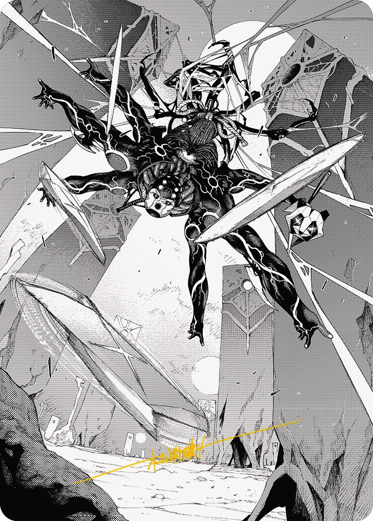 Kaito, Dancing Shadow 2 Art Card (Gold-Stamped Signature) [Phyrexia: All Will Be One Art Series] | Cracking-Singles