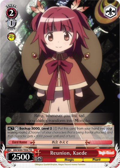Reunion, Kaede (MR/W80-TE06 TD) [Magia Record: Puella Magi Madoka Magica [Side Story] (Anime)] | Cracking-Singles