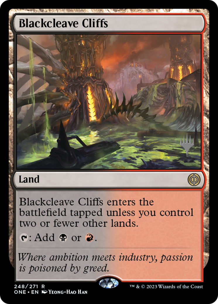 Blackcleave Cliffs (Promo Pack) [Phyrexia: All Will Be One Promos] | Cracking-Singles