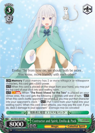 Contractor and Spirit, Emilia & Puck (RZ/SE35-E04 RR) (Parallel Foil) [Re:ZERO: The Frozen Bond] | Cracking-Singles