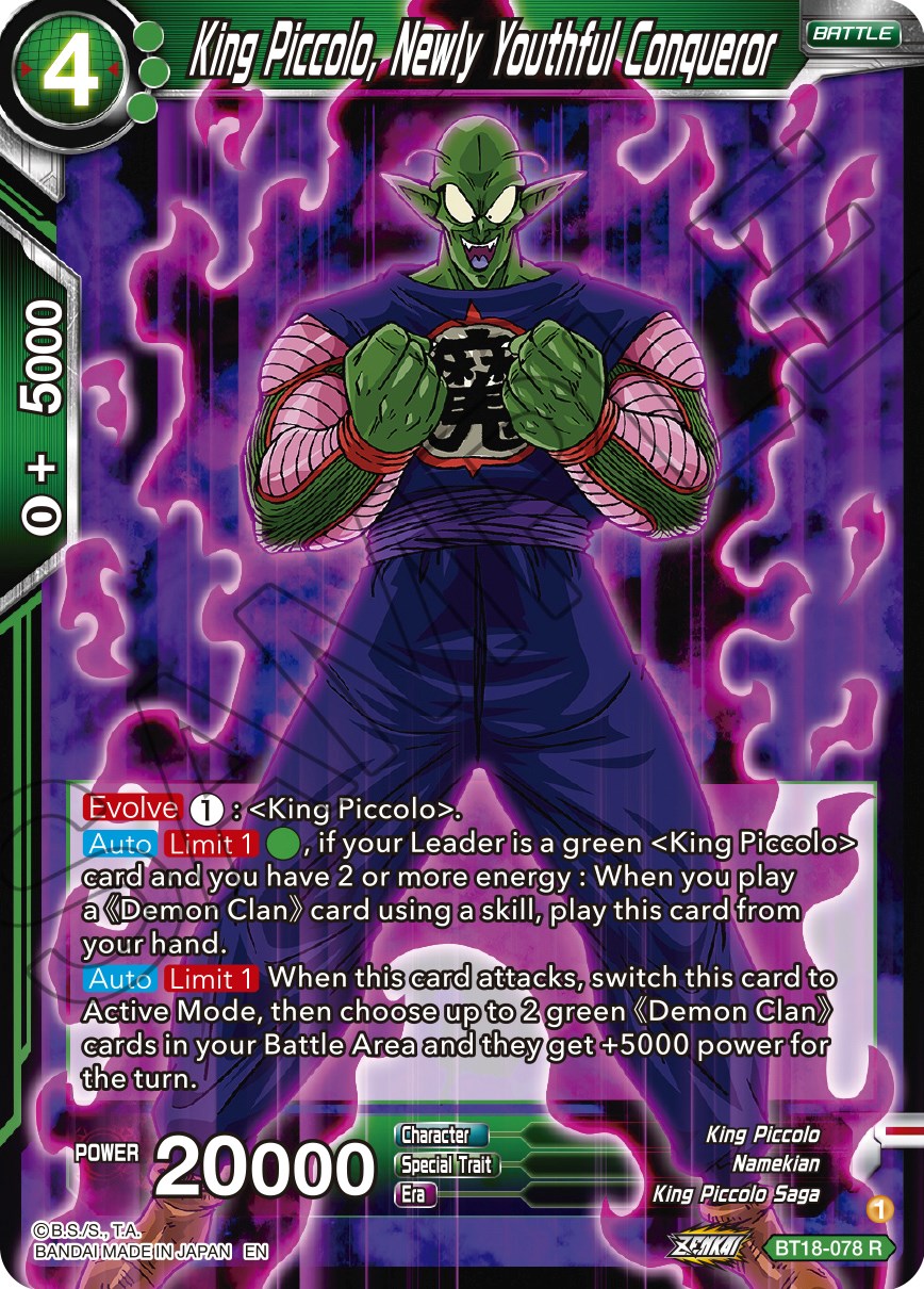 King Piccolo, Newly Youthful Conqueror (BT18-078) [Dawn of the Z-Legends] | Cracking-Singles