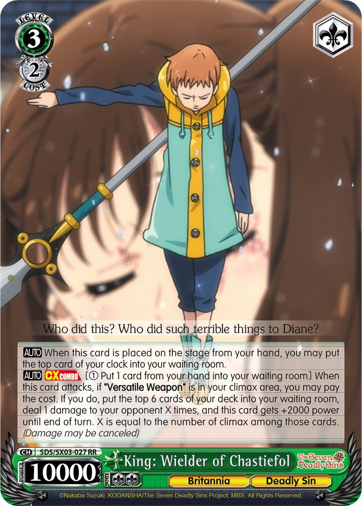 King: Wielder of Chastiefol (SDS/SX03-027 RR) [The Seven Deadly Sins] | Cracking-Singles