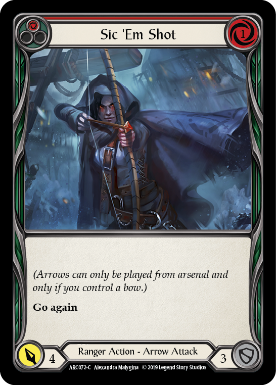 Sic 'Em Shot (Red) [ARC072-C] (Arcane Rising)  1st Edition Rainbow Foil | Cracking-Singles