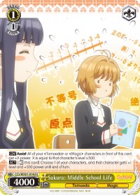 Sakura: Middle School Life (CCS/WX01-014d U) [Cardcaptor Sakura: Clear Card] | Cracking-Singles