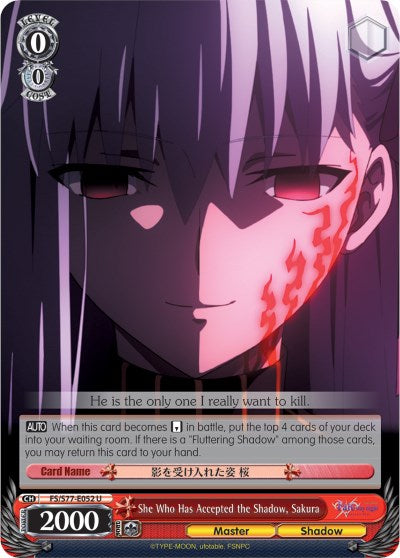 She Who Has Accepted the Shadow, Sakura (FS/S77-E052 U) [Fate/Stay Night [Heaven's Feel] Vol.2] | Cracking-Singles