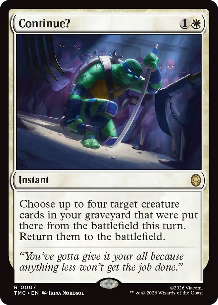 Continue? [Teenage Mutant Ninja Turtles Commander] | Cracking-Singles