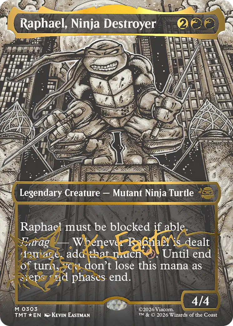 Raphael, Ninja Destroyer (Borderless) (Gold-Stamped Signature) [Teenage Mutant Ninja Turtles] | Cracking-Singles
