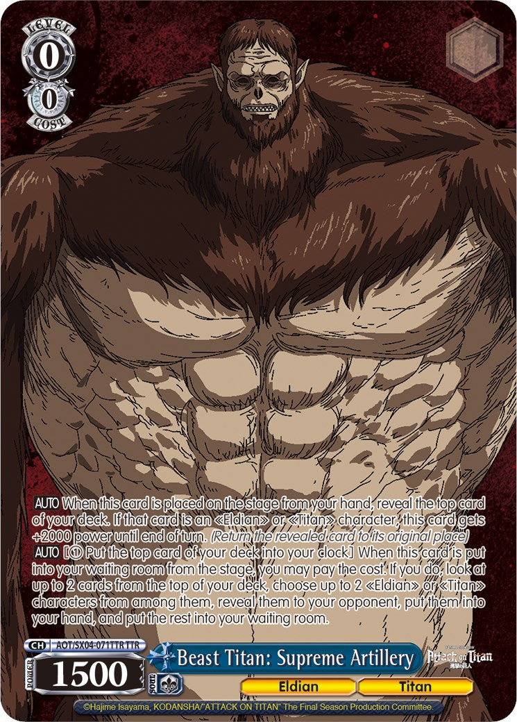 Beast Titan: Supreme Artillery (Foil) [Attack On Titan: Final Season] | Cracking-Singles