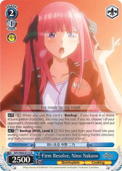 Firm Resolve, Nino Nakano (5HY/W83-E113 R) [The Quintessential Quintuplets] | Cracking-Singles