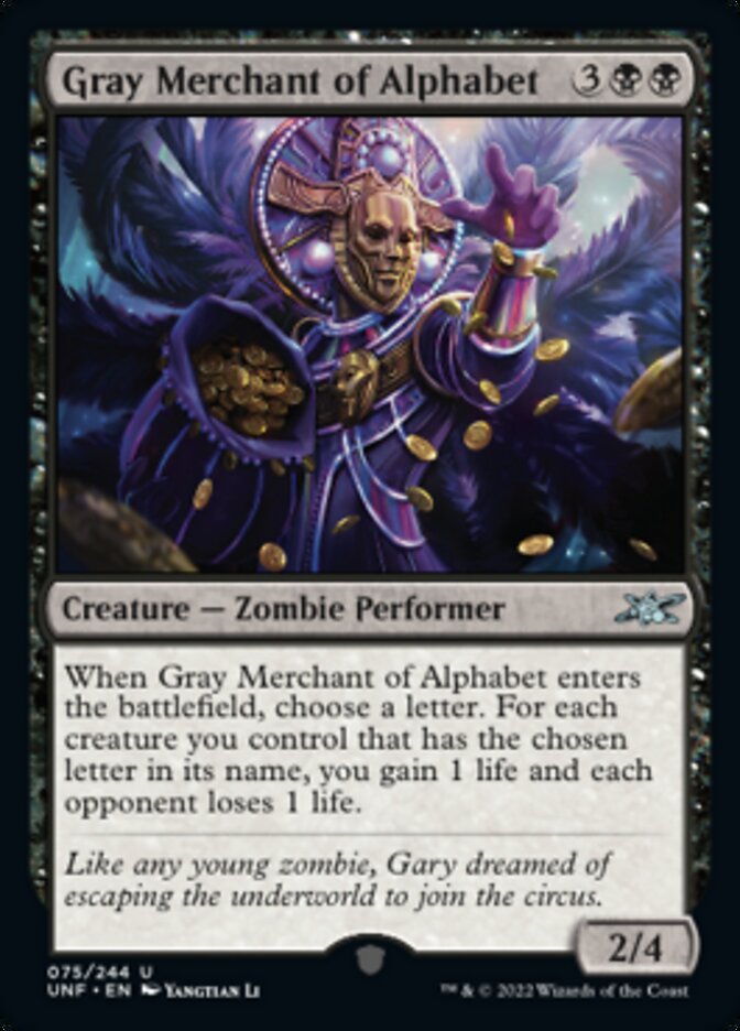 Gray Merchant of Alphabet [Unfinity] | Cracking-Singles