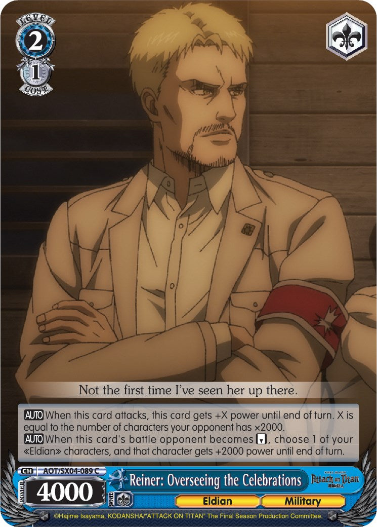 Reiner: Overseeing the Celebrations [Attack On Titan: Final Season] | Cracking-Singles