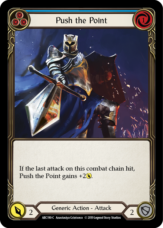 Push the Point (Blue) [ARC190-C] (Arcane Rising)  1st Edition Rainbow Foil | Cracking-Singles
