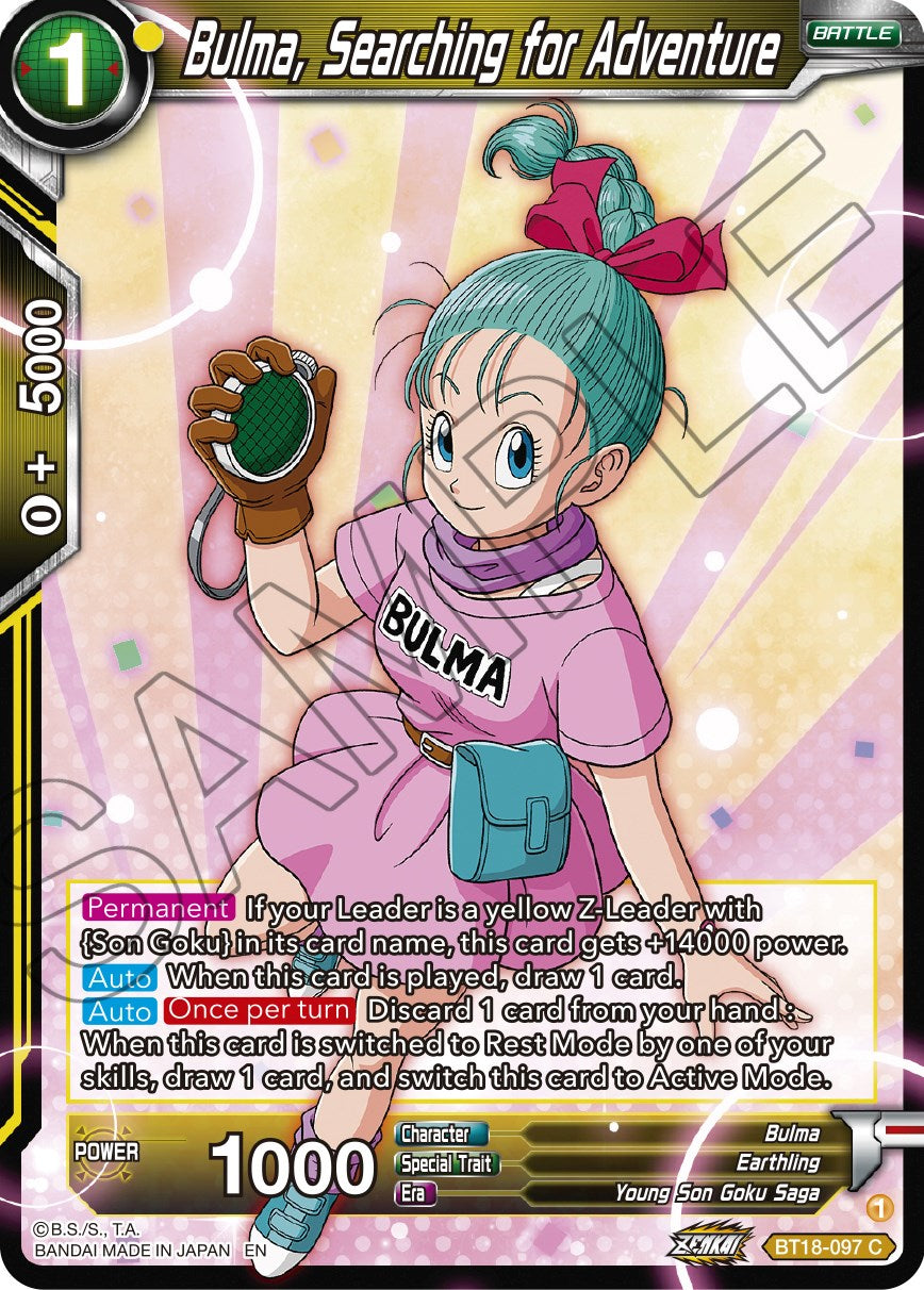 Bulma, Searching for Adventure (BT18-097) [Dawn of the Z-Legends] | Cracking-Singles