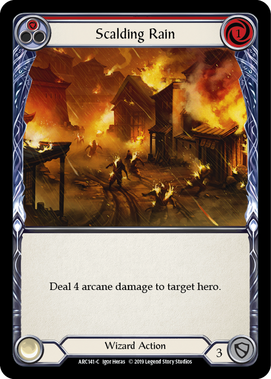 Scalding Rain (Red) [ARC141-C] (Arcane Rising)  1st Edition Normal | Cracking-Singles
