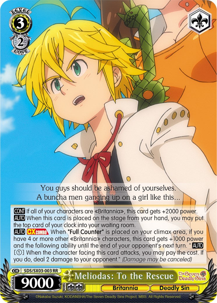 Meliodas: To the Rescue (SDS/SX03-003 RR) [The Seven Deadly Sins] | Cracking-Singles