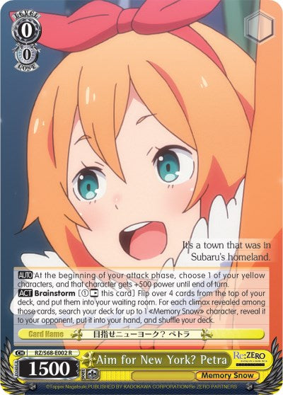 Aim for New York? Petra (RZ/S68-E002 R) [Re:ZERO Memory Snow] | Cracking-Singles