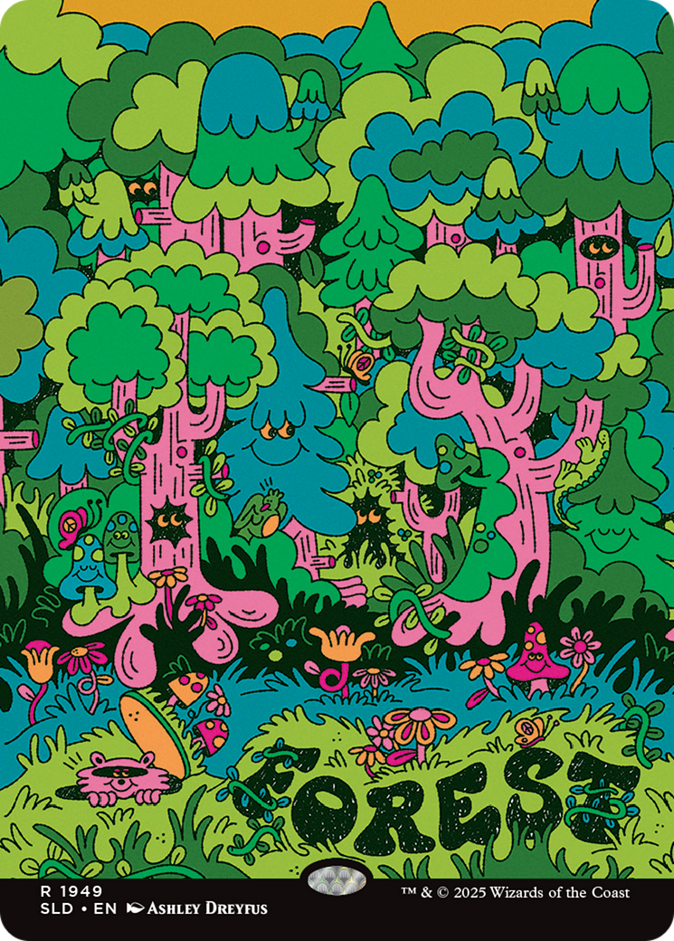 Forest (1949) (Rainbow Foil) [Secret Lair Drop Series] | Cracking-Singles