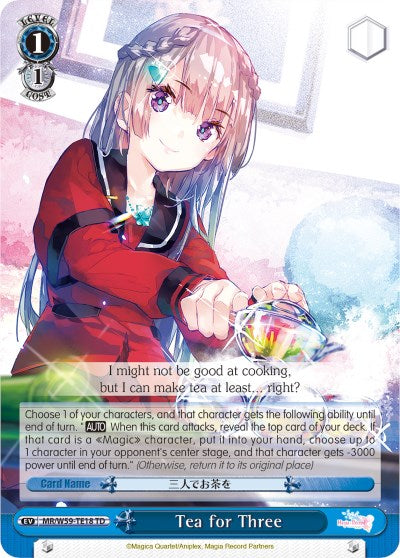 Tea for Three (MR/W59-TE18 TD) [Magia Record: Puella Magi Madoka Magica [Side Story] (Mobile)] | Cracking-Singles