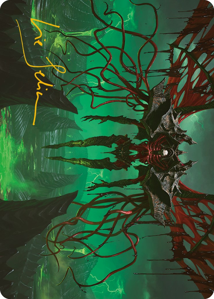 Archfiend of the Dross Art Card (Gold-Stamped Signature) [Phyrexia: All Will Be One Art Series] | Cracking-Singles