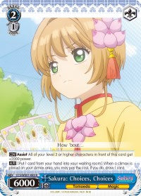 Sakura: Choices, Choices (CCS/WX01-083 R) [Cardcaptor Sakura: Clear Card] | Cracking-Singles
