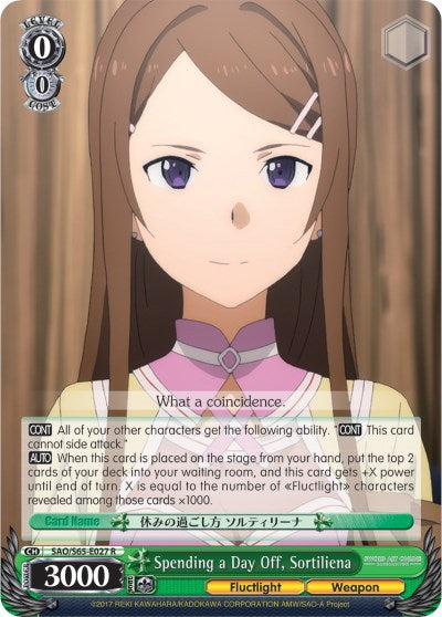 Spending a Day Off, Sortiliena (SAO/S65-E027 R) [Sword Art Online -Alicization-] | Cracking-Singles