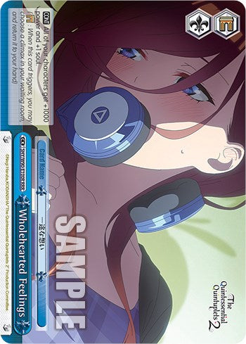 Wholehearted Feelings (5HY/W90-E100R RRR) [The Quintessential Quintuplets 2] | Cracking-Singles
