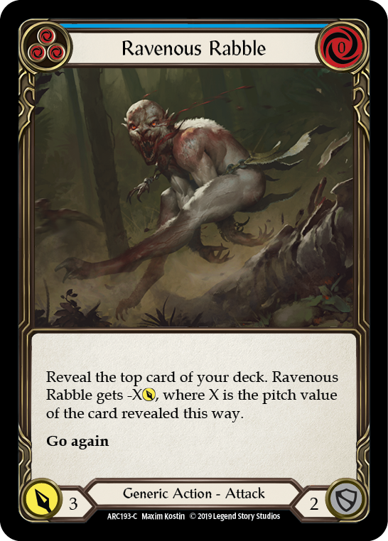 Ravenous Rabble (Blue) [ARC193-C] (Arcane Rising)  1st Edition Rainbow Foil | Cracking-Singles