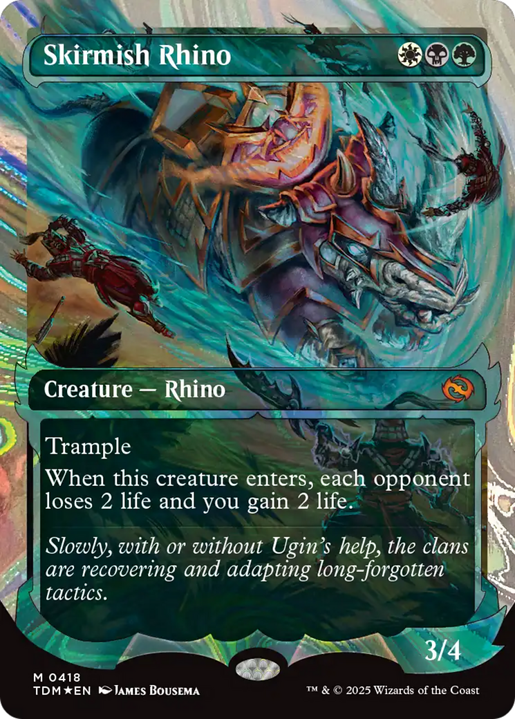 Skirmish Rhino (0418) (Showcase) (Halo Foil) [Tarkir: Dragonstorm] | Cracking-Singles
