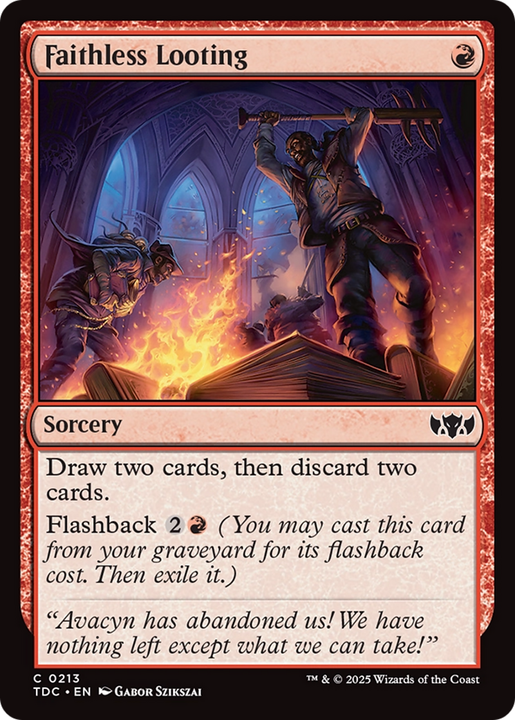 Faithless Looting [Tarkir: Dragonstorm Commander] | Cracking-Singles