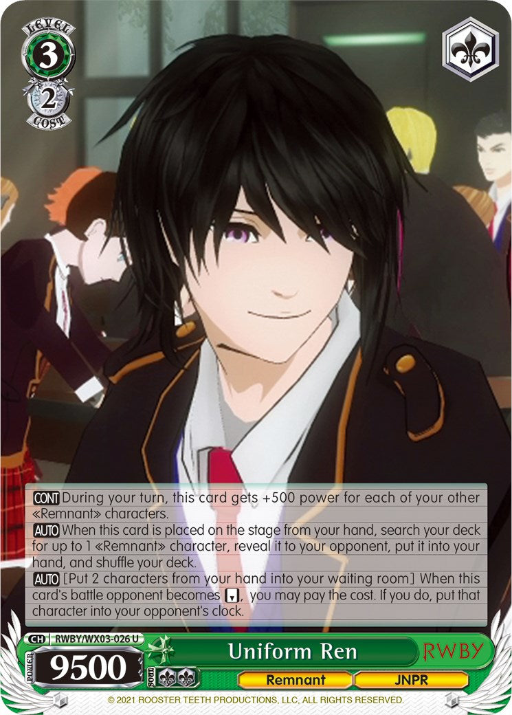 Uniform Ren (RWBY/WX03-026 U) [RWBY] | Cracking-Singles