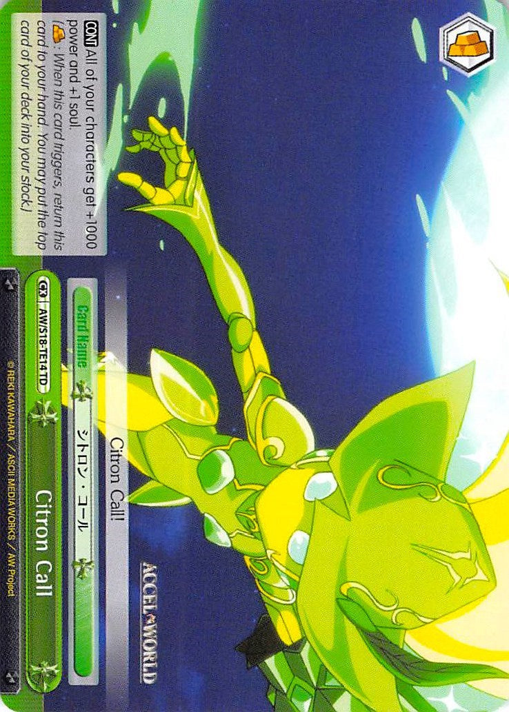 Citron Call (AW/S18-TE14 TD) [Accel World] | Cracking-Singles
