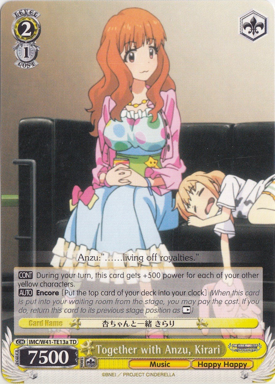 Together with Anzu, Kirari (IMC/W41-TE13a TD) [The iDOLM@STER Cinderella Girls] | Cracking-Singles