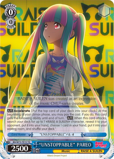 "UNSTOPPABLE" PAREO (BD/W73-TE15 TD) [BanG Dream! Vol.2] | Cracking-Singles