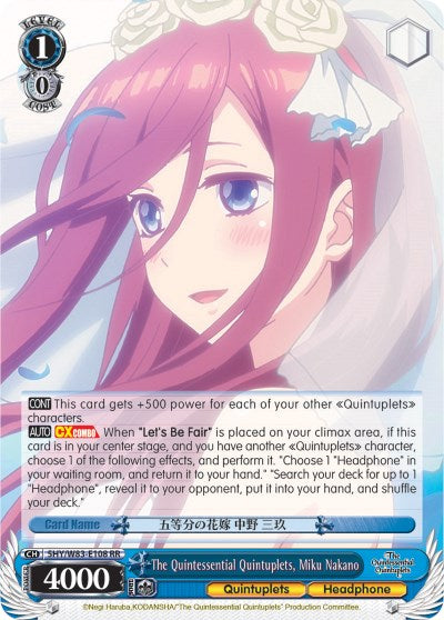 The Quintessential Quintuplets, Miku Nakano (5HY/W83-E108 RR) [The Quintessential Quintuplets] | Cracking-Singles