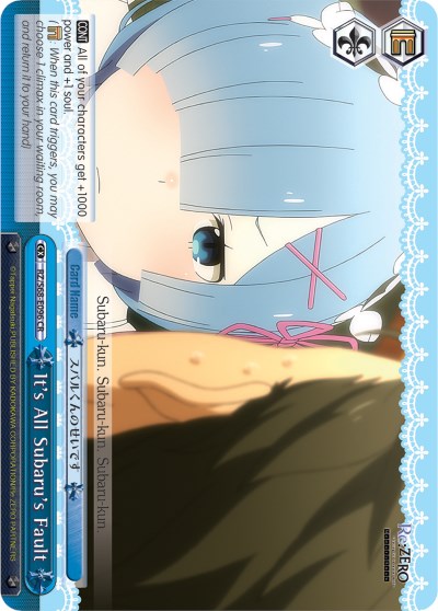 It's All Subaru's Fault (RZ/S68-E096 CR) [Re:ZERO Memory Snow] | Cracking-Singles