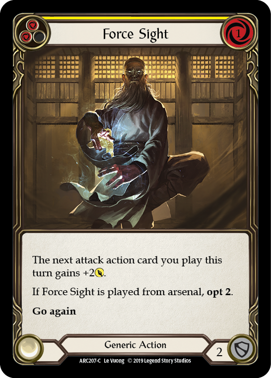 Force Sight (Yellow) [ARC207-C] (Arcane Rising)  1st Edition Rainbow Foil | Cracking-Singles
