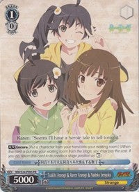 Tsukihi Araragi & Karen Araragi & Nadeko Sengoku (NM/S24-PE05 PR) (Promo) [NISEMONOGATARI] | Cracking-Singles